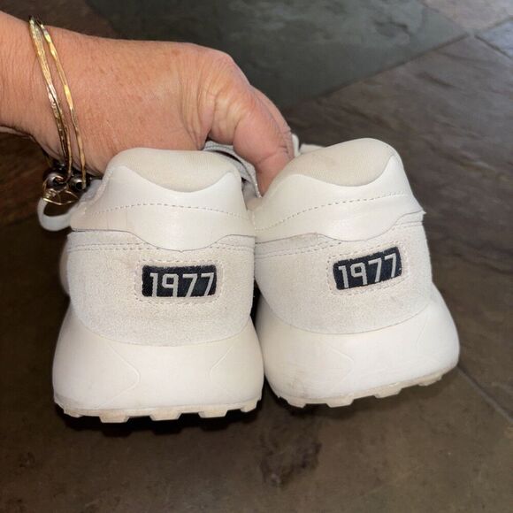 Le Tigre Women Baxter White Running Shoes 8.5 Leather Textile Tie Low Tops - Picture 5 of 9